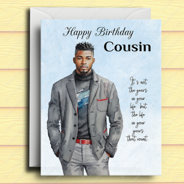 Black Man Birthday Card W